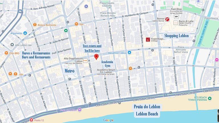 Two bedrooms with a view of Christ, in the heart of Leblon