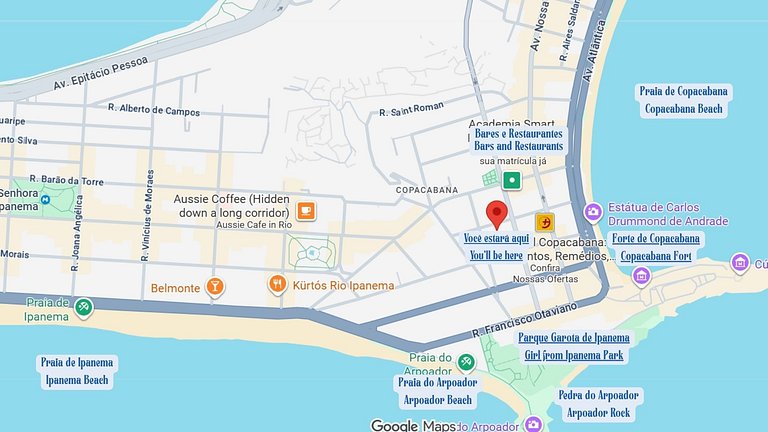 Sofisticado piso entre Copacabana e Ipanema