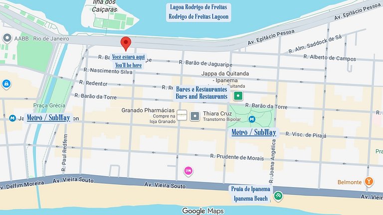 2 bedrooms in Ipanema overlooking the lagoon and Christ