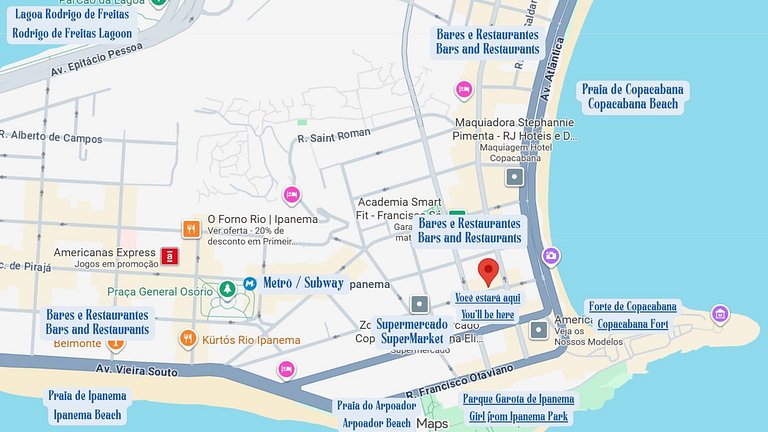 3 bedrooms with sea view between Ipanema and Copacabana