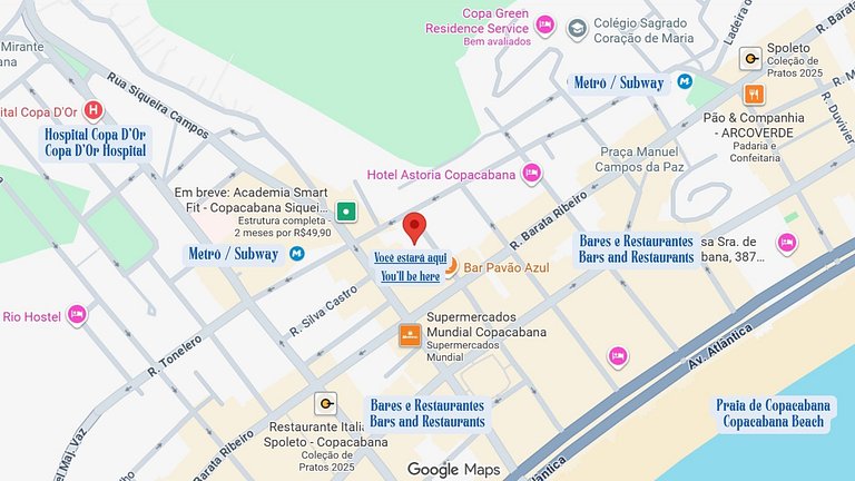 Side sea view, quiet tree-lined street