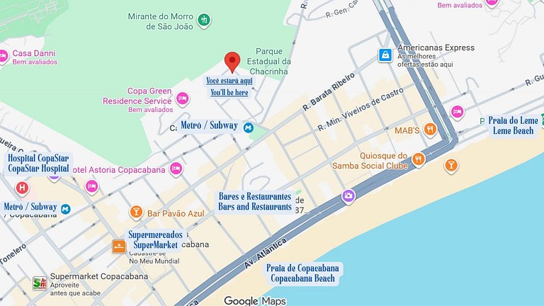 Apto em Copacabana com área externa