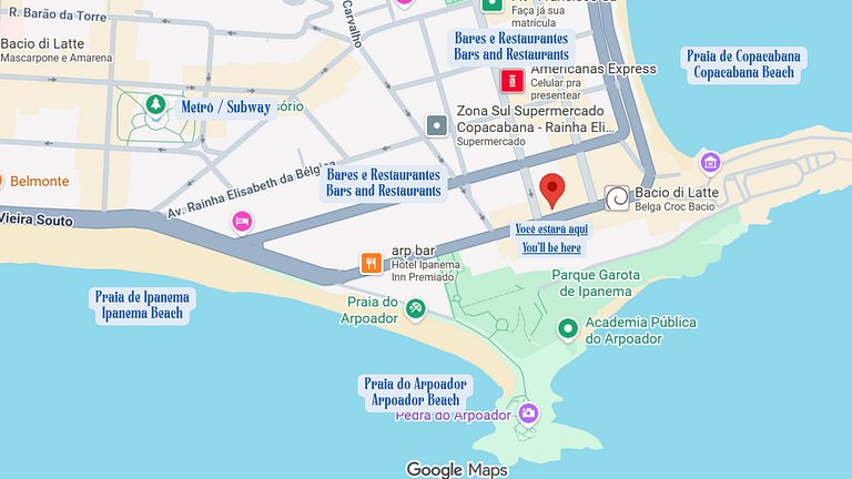 Apt.Piscina, Sauna, Academia e Vaga no Arpoador.