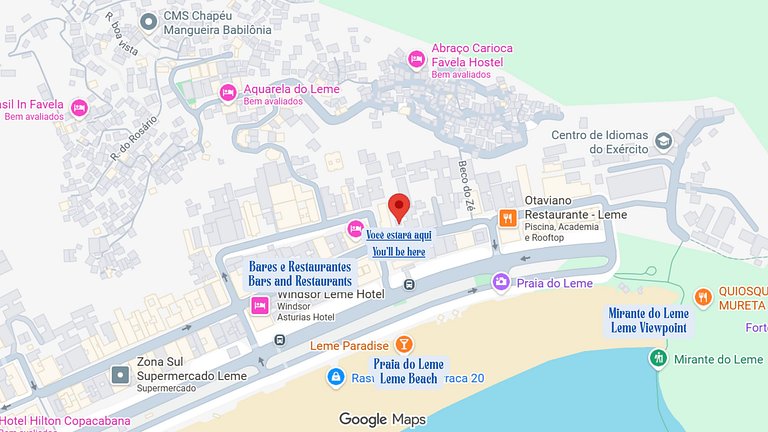 3 quartos e suíte no Leme com vista parcial mar