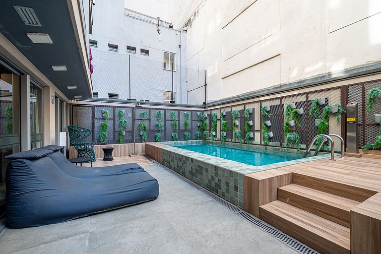 Studio completo com lazer no Centro do Rio