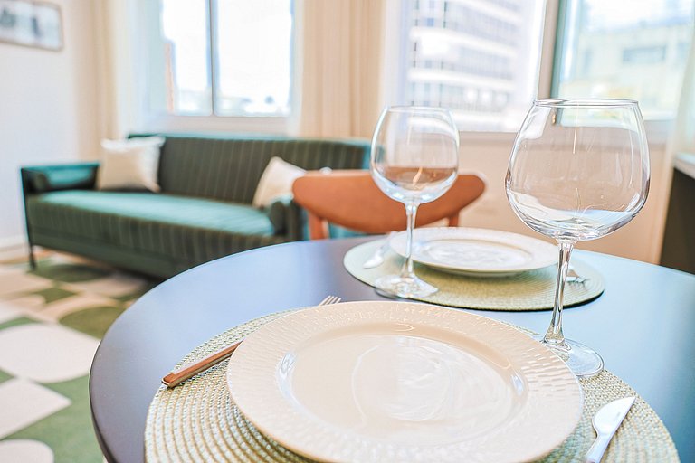 Studio moderno e iluminado no centro de São Paulo