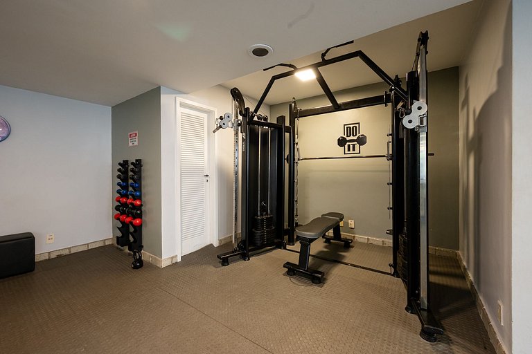 Beachfront apartment with a pool, gym, and parking space in