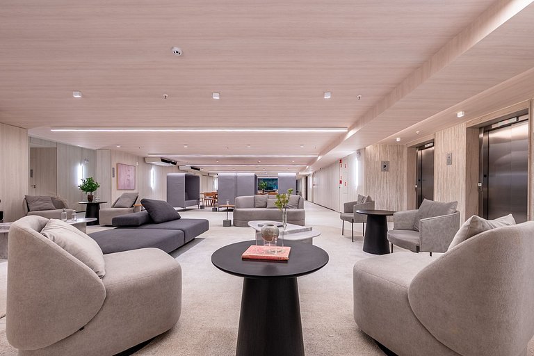 Studio Moderno | Piscina, Academia e Rooftop