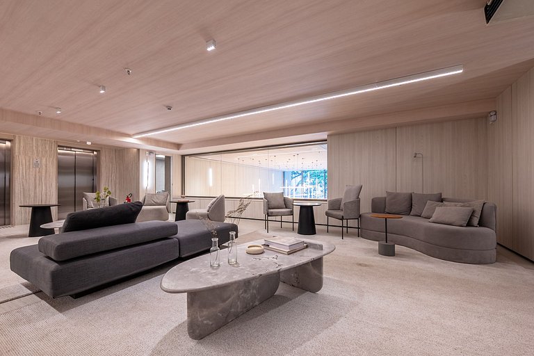Studio Moderno | Piscina, Academia e Rooftop