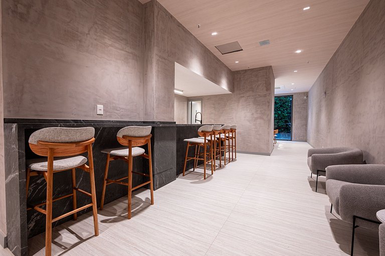 Studio Moderno | Piscina, Academia e Rooftop
