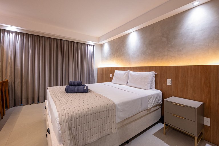 Studio Moderno | Piscina, Academia e Rooftop
