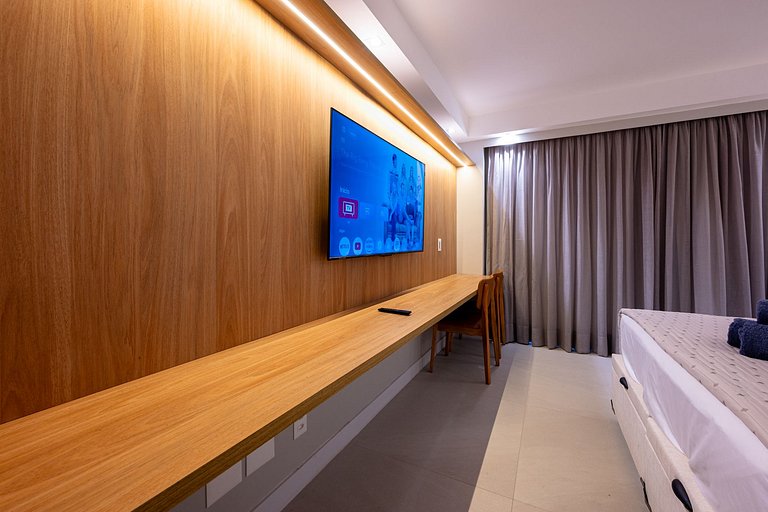 Studio Moderno | Piscina, Academia e Rooftop