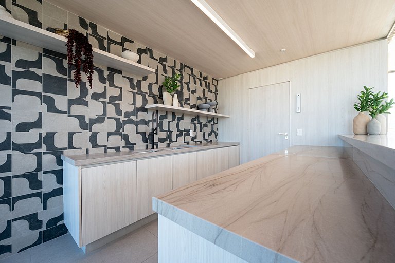 Studio Moderno | Piscina, Academia e Rooftop