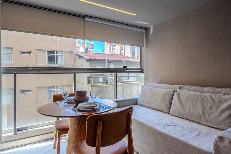 Studio Moderno | Piscina, Academia e Rooftop