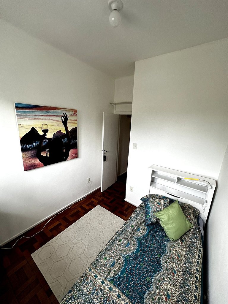 Charmoso 2 quartos em Ipanema com vista para Lagoa