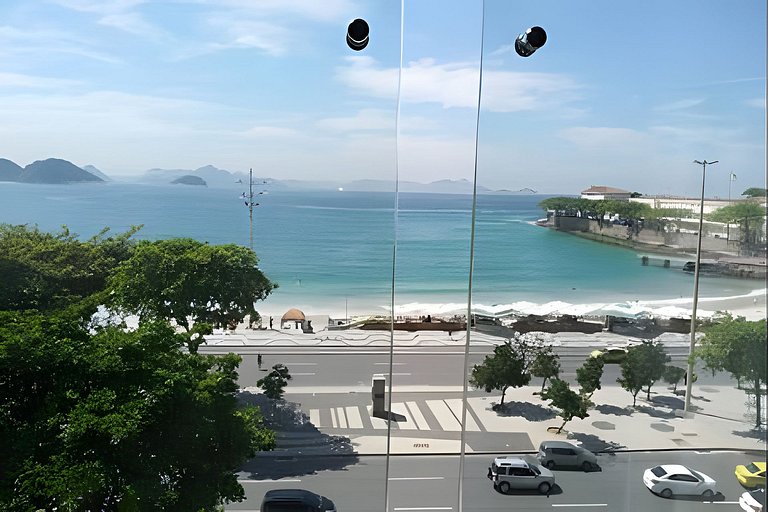 Vista incrível frontal da praia de Copacabana