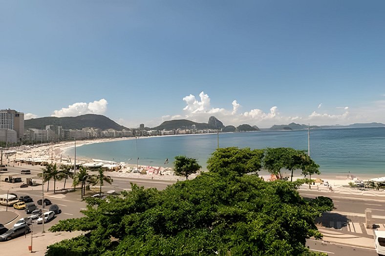 Vista incrível frontal da praia de Copacabana